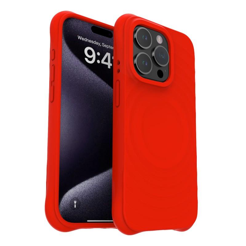 Liquid Silicone MagSafe Phone Case IPhone 17 Pro With Wave Texture Full Coverage Anti-Scratch Shockproof