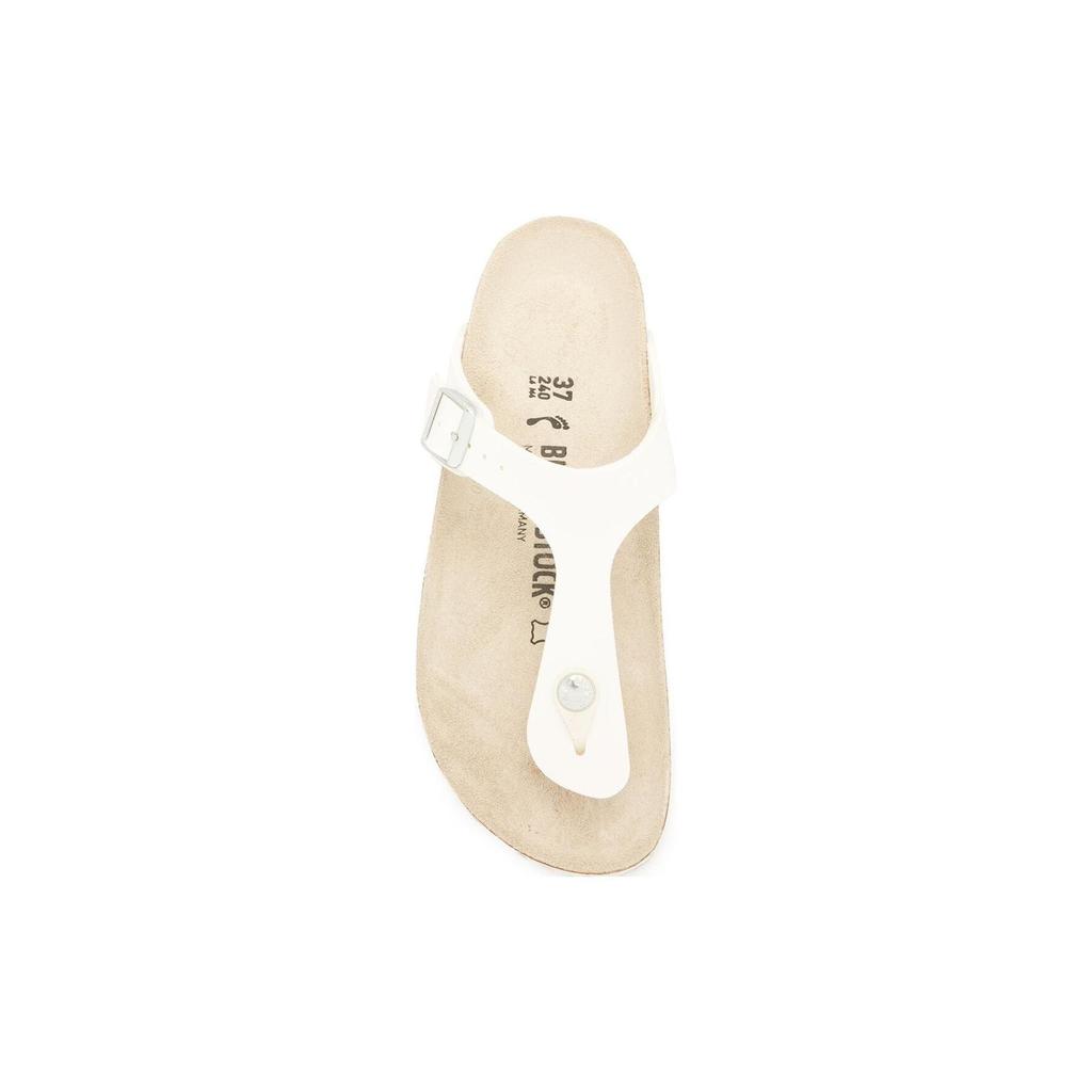 Birkenstock Gizeh Резиновая подошва Износостойкие Износостойкие Шлепанцы Унисекс Белый Коричневый 0043733