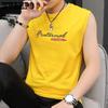 Мужская майка без рукавов, летняя футболка без рукавов, корейская версия хлопковой майки с плечами, спортивные свободные топы для фитнеса
