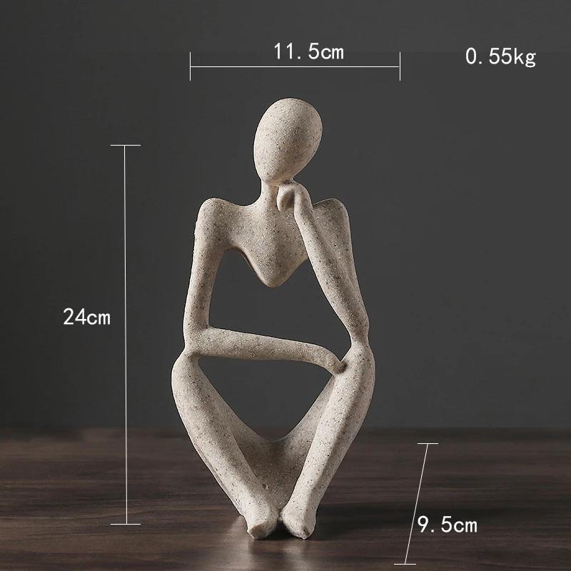 Nordic Abstract Thinker Statue Resin Figurine Office Home Decoration Desktop Decor Handmade Crafts Sculpture Modern Art