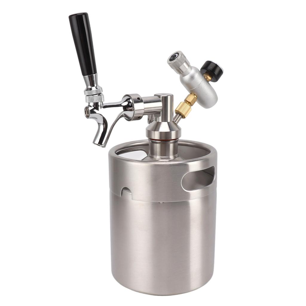 Система мини-кегов для пива 2 л, мини-кег из нержавеющей стали, система кранов для домашнего кофе, регулируемая