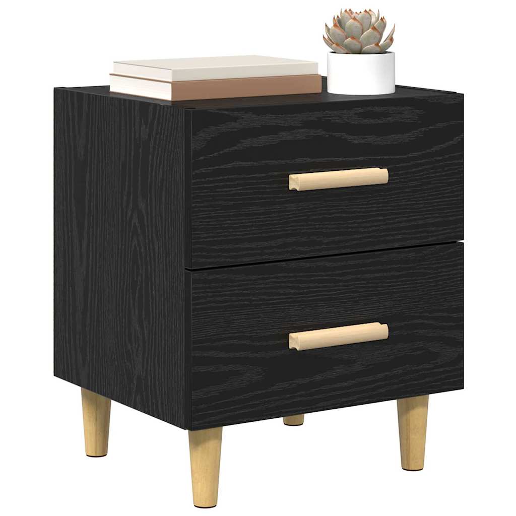 Nightstand Black Oak Effect 40 x 35 x 47.5 cm