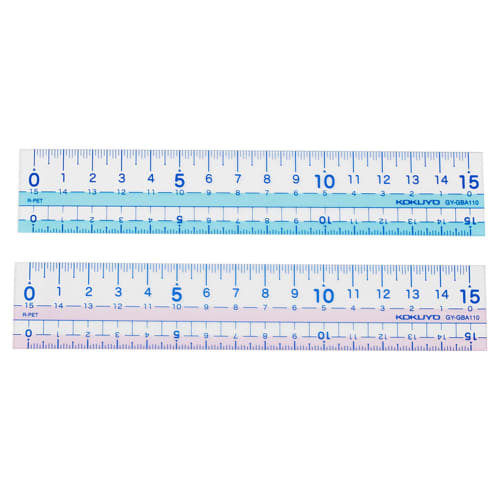 KOKUYO Straight Ruler Manabisuto Made of Recycled PET Resin 15cm GY-GBA110B