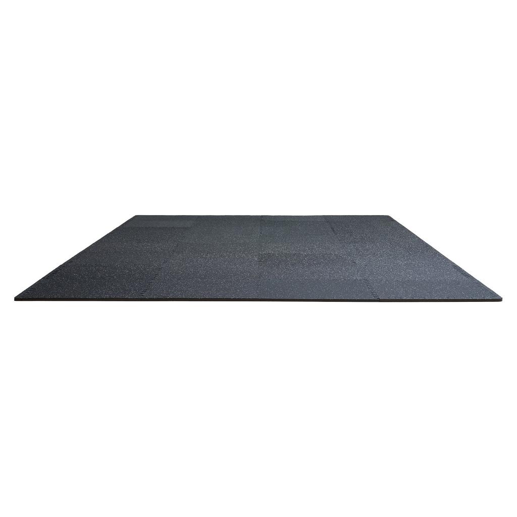 VEVOR 0.56 Inch Thick Gym Floor Mats, 12 Tiles Rubber Top with EVA Foam, 25" x 25" Gym Flooring Workout Mats with 48 sq.ft Coverage