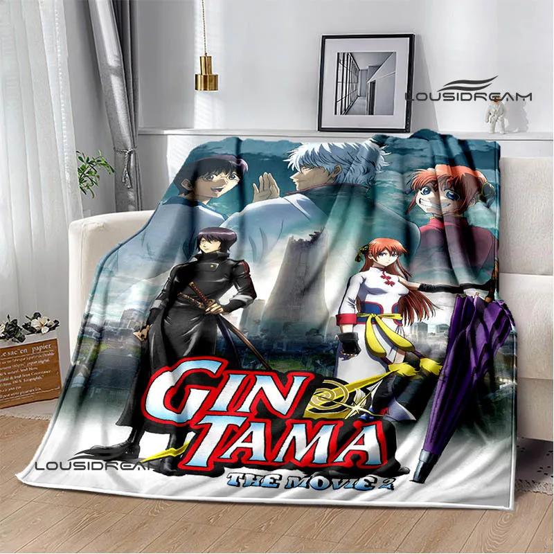 GINTAMA Мультяшные принтованные одеяла Плед для пикника Теплые фланелевые одеяла Постельное белье для дома Одеяла для кроватей Подарок на день рождения