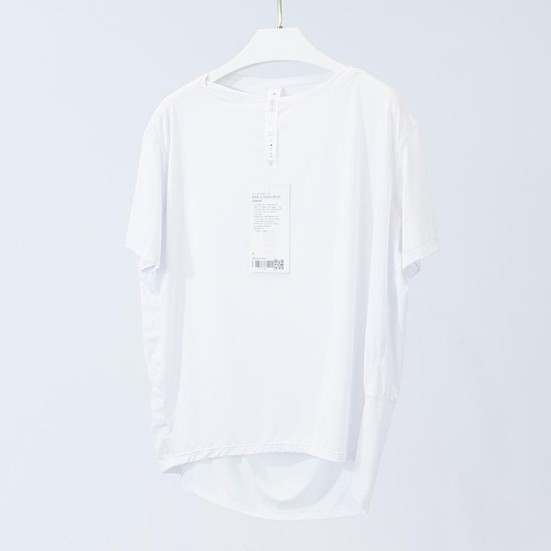 Женский летний ледяной нейлоновый топ для йоги - Защита от солнца, Дышащий, Высокая эластичность, Свободный крой, Удобный короткий рукав для фитнеса