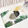 Abstract Mid Century Bath Mat Set Black Line Green Leaf Modern Geometric Boho Home Carpet Bathroom Decor Floor Rugs Toilet Cover