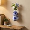 Antique Blue White Porcelain Wall Hanging Ceramic Vase Handmade Wall Hanging Vase  Banquet