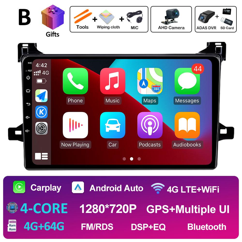 Bluetooth автомобильный видео радиоплеер для Toyota Prius XW50 2015 2016 2017 2018 2019 2020 вентилятор охлаждения DSP стерео автомагнитола головное устройство