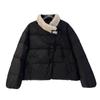 Rabbit fur splicing short down jacket women's 2024 winter Korean sweet buckle thickened small slim jacket