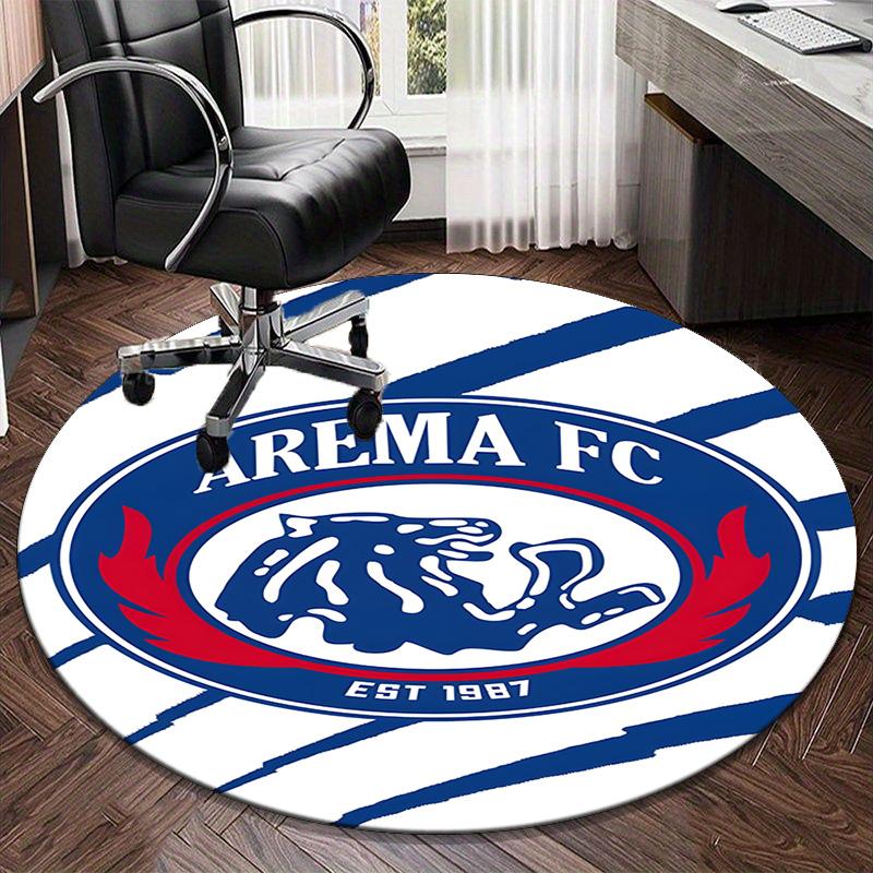 1PC round rug Arema Football club Printed Round Area Rug ,Rug For Home Office, Round Chair Rug, Decorative Carpet Fan gifts Christmas gift