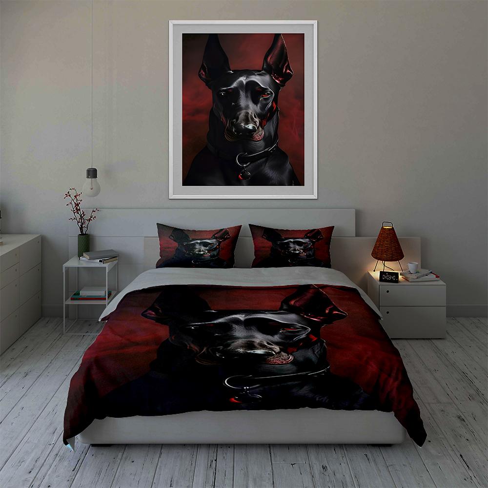 Doberman dog design. Bedding Duvet cover sets Duvet covers Pillowcases gifts (1 * Duvet Cover 2 * Pillowcases, without duvet insert)