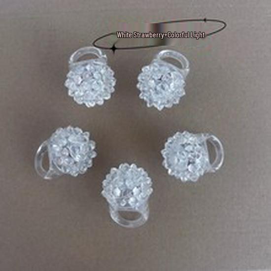 Glow Strawberry Ring LED Light Flashing Soft Rubber Toy