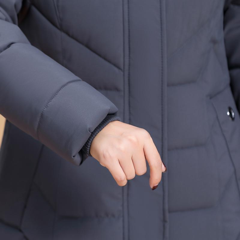 Plus Size XL-6XL Middle Age Woman Long Coat Winter Thick Warm Overcoats Hooded Elegant Faux Fur Collar Loose Lady Jackets