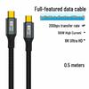 Кабель USB-C — USB-C 100 Вт для быстрой зарядки, передачи данных HD и поддержки дисплея 8K