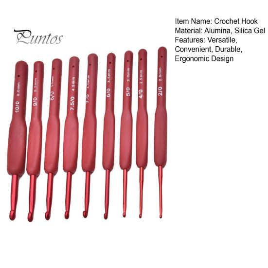 9 шт. крючок для вязания крючком, легкие эргономичные спицы для вязания крючком, прочные длинные вязальные иглы, аксессуары для вязания крючком