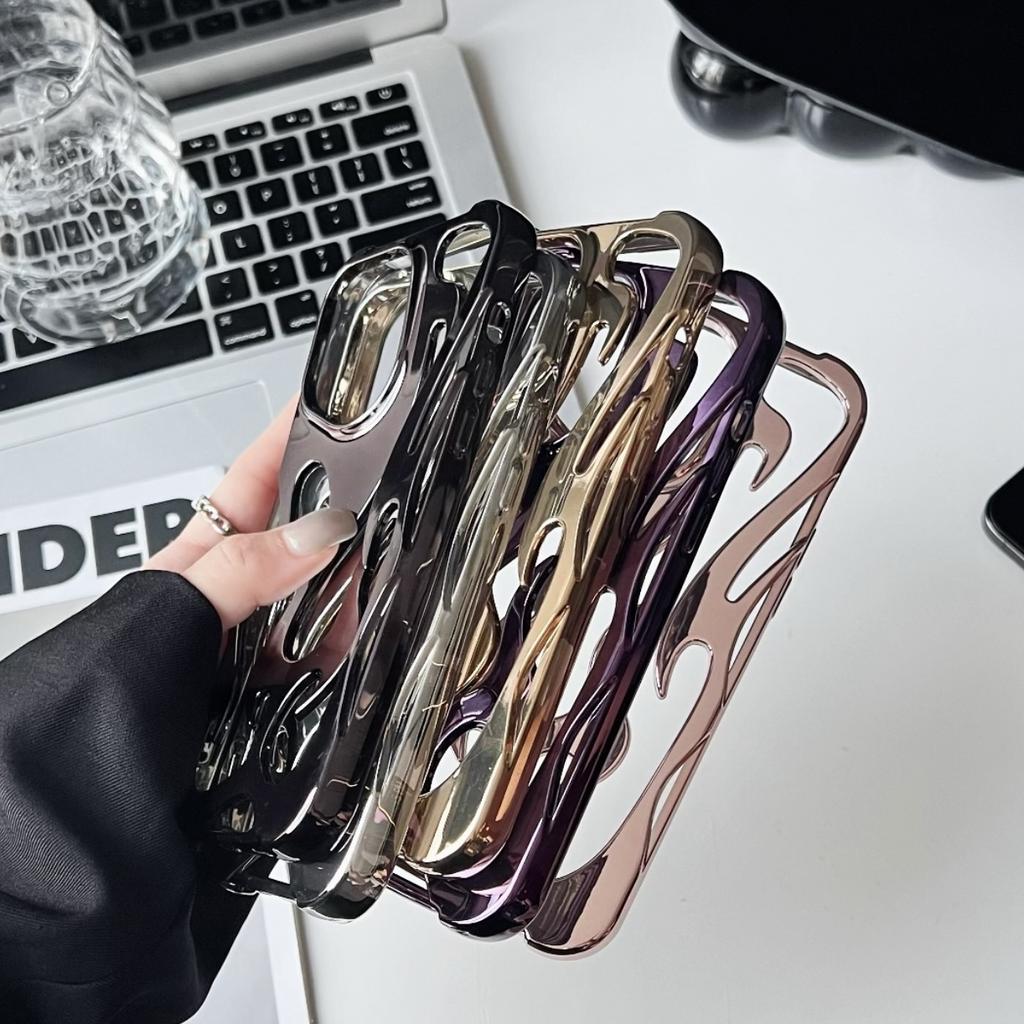 Роскошный полый TPU чехол с рассеиванием тепла для 11-16 Pro Max, гальванизированный, огненный, дизайнерский, ударопрочный, в стиле Ins, 10 цветов