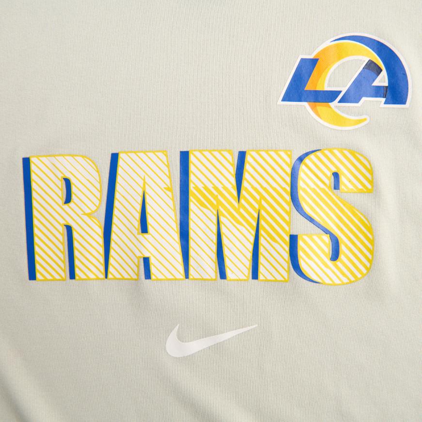 Nike Футболка Dri-Fit с логотипом бренда Los Angeles Rams, круглым вырезом, быстросохнущим материалом и коротким рукавом, детские топы, светло-серая 3Z1B3FC44-RAM