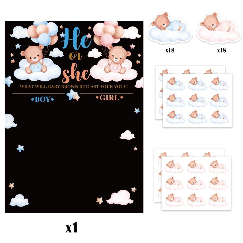Праздничный плакат «Мальчик или девочка» с наклейками Он или Она Плакат Доска для объявлений Детский душ