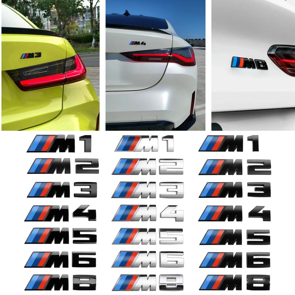 For BMW E46 E60 E64 F10 F20 F30 F06 F12 F13 E90 E92 E93 F80 M1 M2 M3 M4 M5 M6 M8 3D Rear Trunk Emblem Badge Logo Car Sticker KGT4