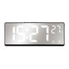 Digital Mirror Alarm Clock with Voice Control Temperature, Dual Alarm Snooze Desktop Table Clock Night Mode 12/24H LED Clock