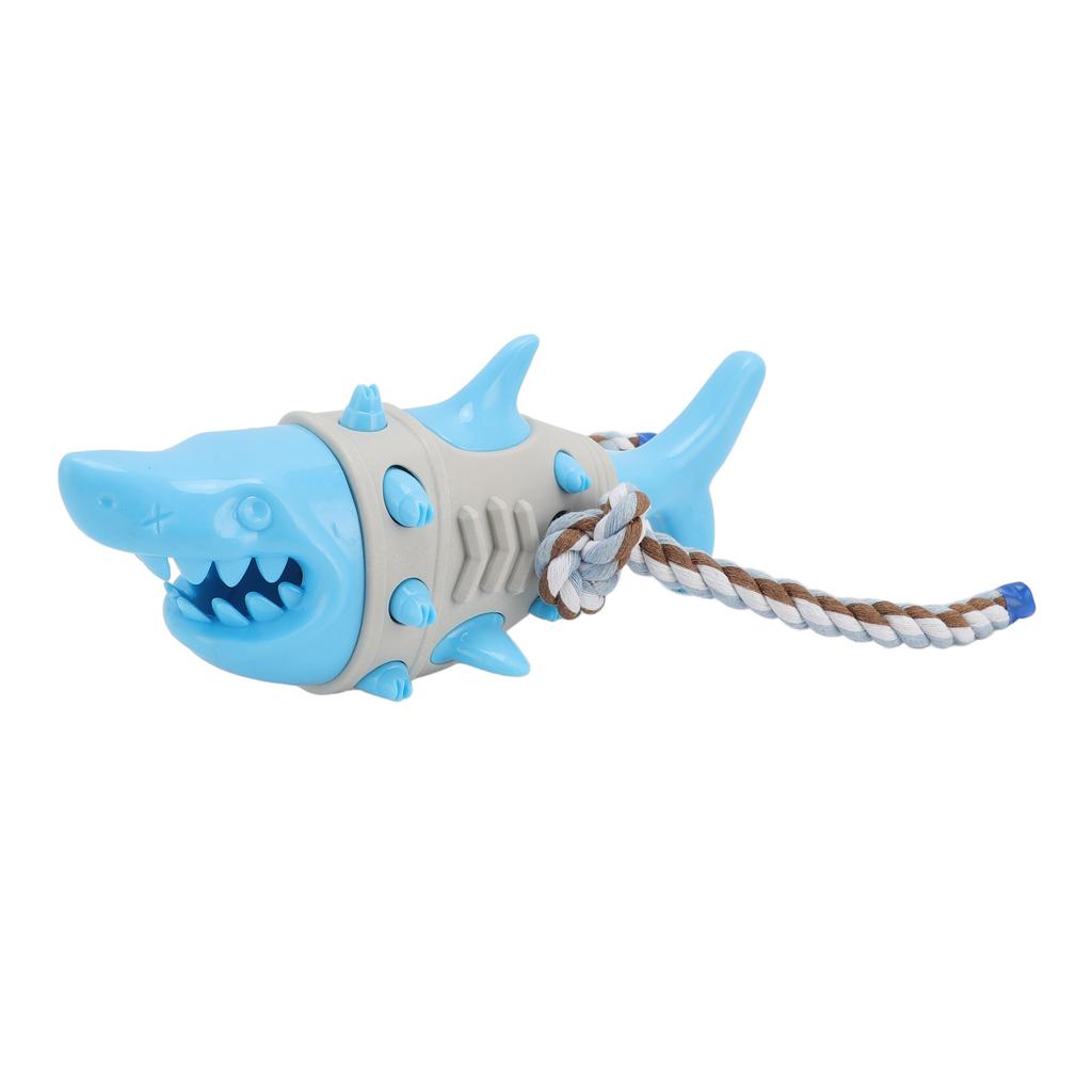 Dog Chew Food Dispensing Toy Tooth Cleaning Shark Shaped Stress Relief Chew Teething Toy for Puppy P
