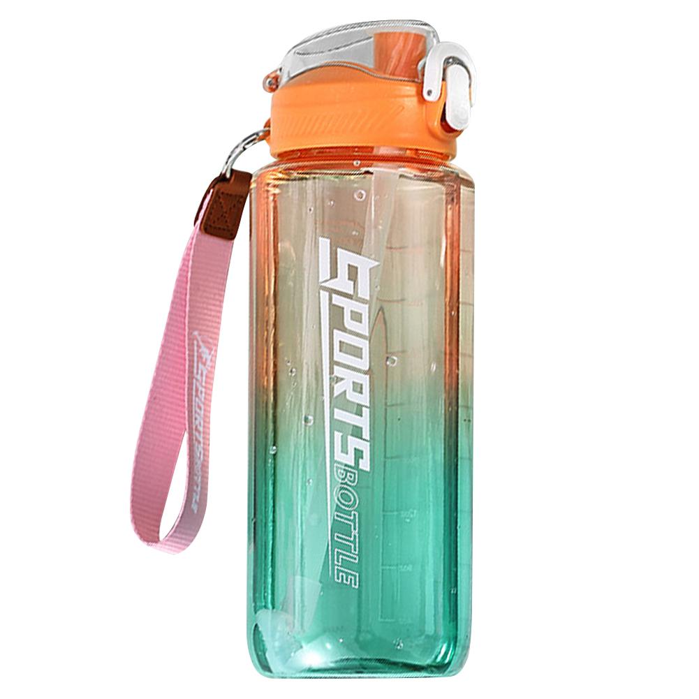 Портативная чашка для питья, 1000 мл, герметичная спортивная бутылка для воды, градиентная чашка для воды, без BPA, с маркировкой емкости для фитнеса и спорта