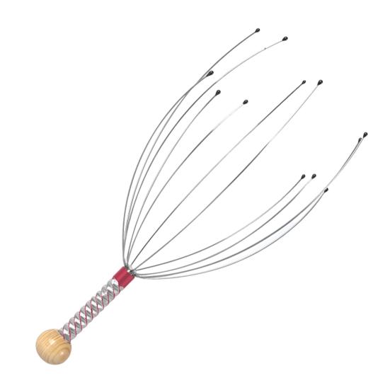 Массажер для головы Осьминог из нержавеющей стали Массажный коготь для мозга Скребок для кожи головы С гравировкой Расслабитель для головы Стимулирует кровообращение Снимает мышечное напряжение