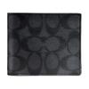 COACH Canvas Card Holder Wallet Mens Black Antique Nickel