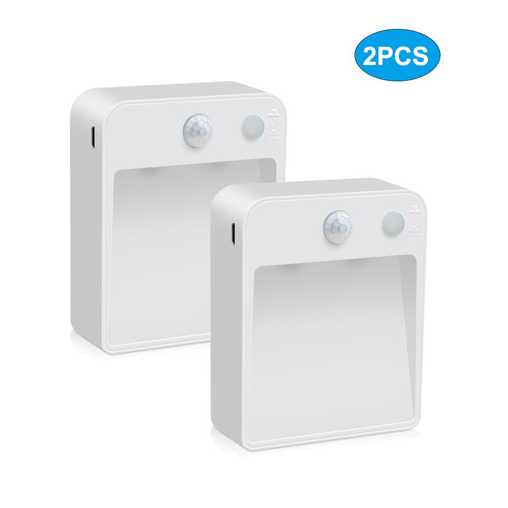 1/2/3-Pack Under Bed Night Light Hallway Stairs Light Motion Sensor Room Decor Led Lamp Indoor Lighting Wall Lamp Battery Or Micro USB Port