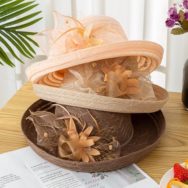 Hat Women's flower pot hat Foldable dome cotton yarn sun hat Outdoor big edge sun protection hat Sun hat Versatile