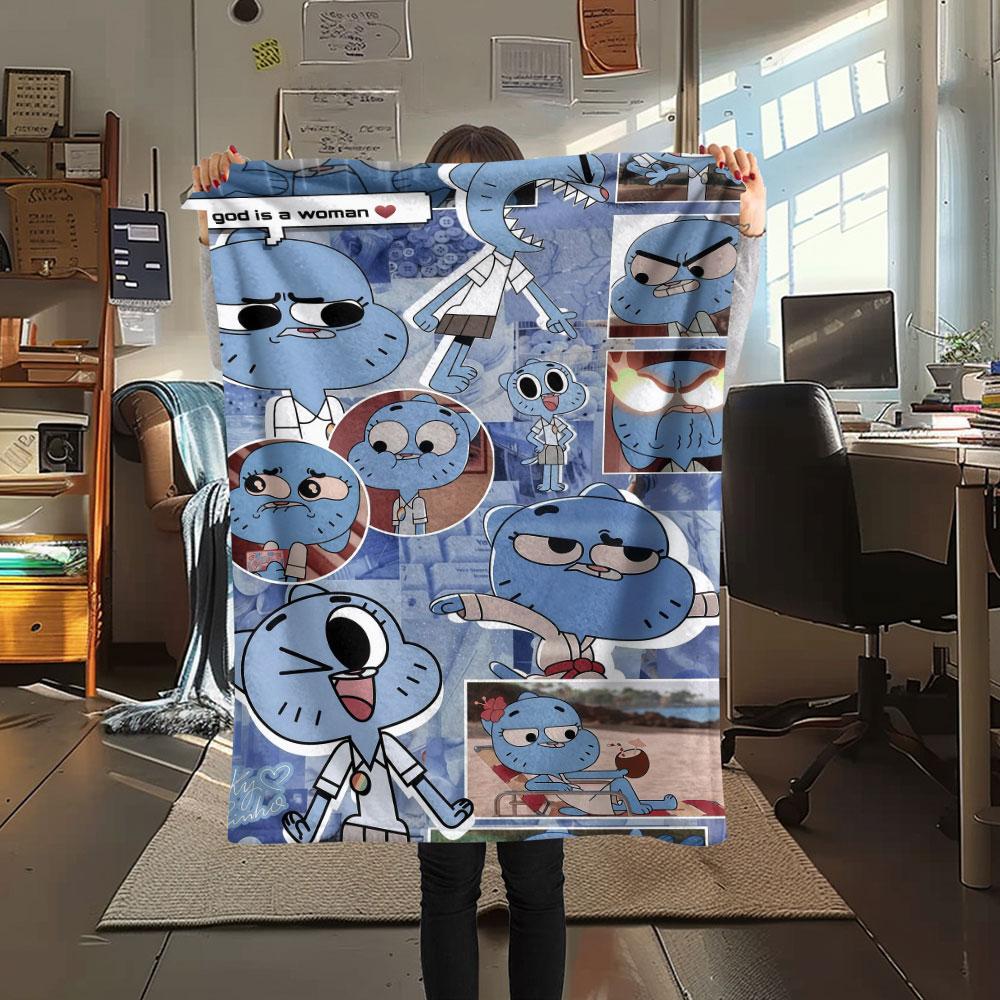 Nicole Watterson Printed Flannel Blanket, soft throw for bedroom sofa, washable, fan merchandise, great gift.