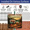 2D Flat, 1pc Vintage Metal Camp Sign - Rustic "Welcome To Our Campsite" Wall Decor Plaque Suitable for Outdoor Use, Cabin, RV, Entrance - Camping