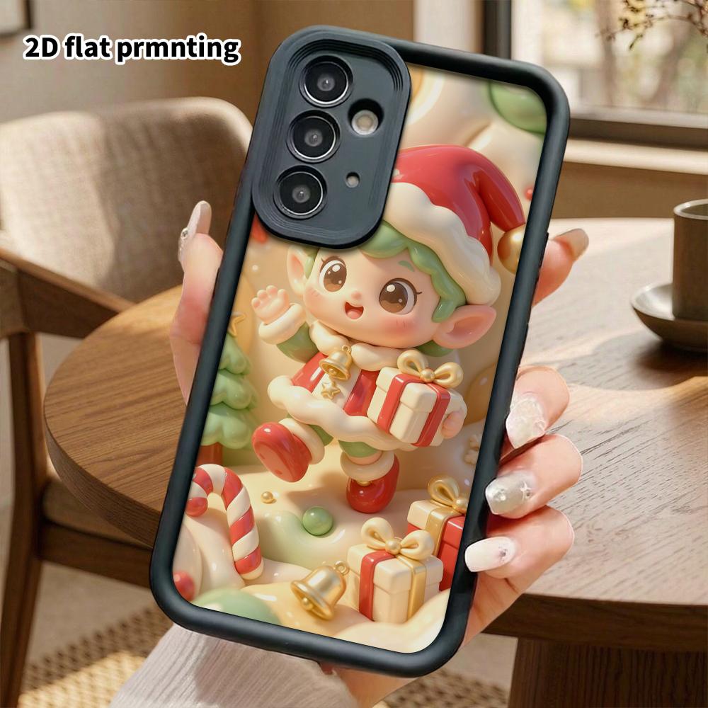 Чехол для телефона: 2D плоский дизайн, подходящий для защитного чехла Samsung Galaxy A34 A35 M05 M06 S20 S22 S21 FE Plus 5G, рождественский эльф, идеальный праздничный подарок для