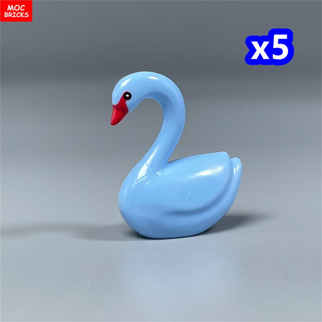 non-toxic MOC Bricks Animal Duck Swan River Lake Farm Scene View Accessories DIY Building Blocks Toys for Children Gifts