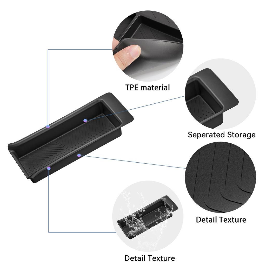 LUCKEASY for Honda Pilot 2023-2025 Car Second Row Armrest Storage Box Car Tray Organizers Accessories Tidying Black TPE