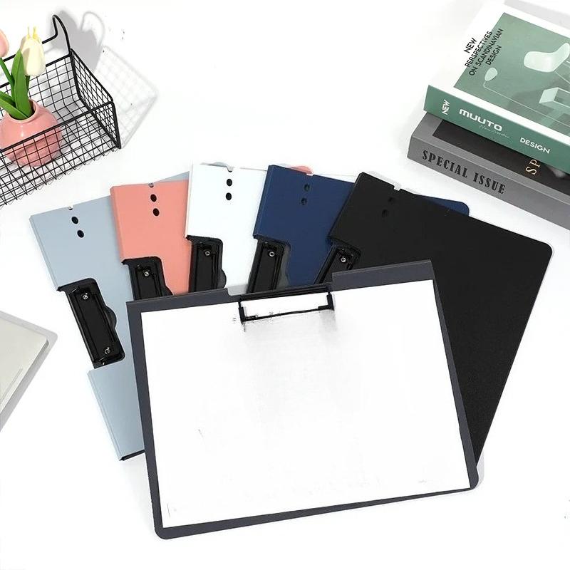 1PC A4 File Folder with Cover 3 Colors Document Organizer Clipboard Paper Holder Office Stationery for Business School