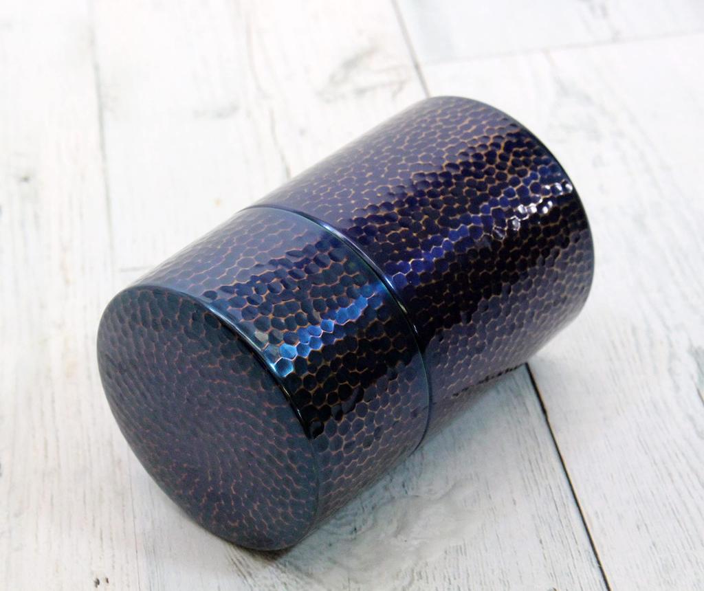 Чайница Shinkodo Made in Japan из чистой меди с синим покрытием и молотковым глазом. Характеристики подарочной упаковки (большой)