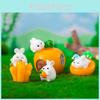 Очаровательные полимерные мини-фигурки толстых кроликов, настольные украшения в мультяшном стиле