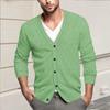Мужская повседневная однобортная модная куртка-кардиган с длинными рукавами на пуговицах