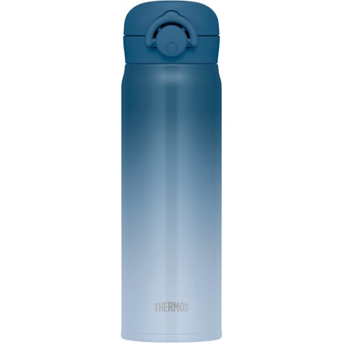 Thermos Vacuum Insulated Portable Mug, 500ml, Blue Gradient, Removable Spout for Easy Cleaning, Lightweight, One-Touch Opening, Stainless Steel Bottle