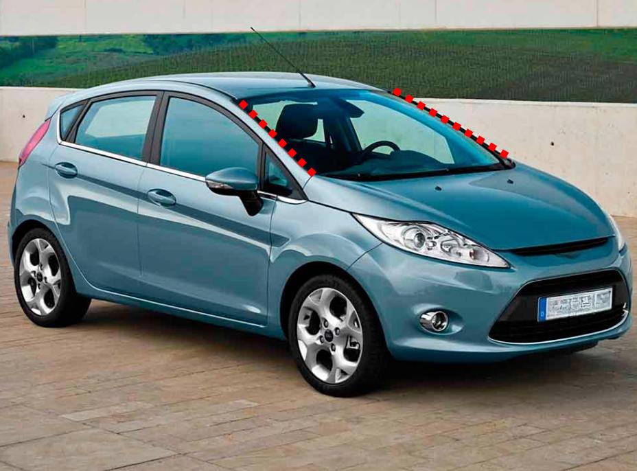 XFVD7 2 Pcs Window Weatherstrip Outer Moulding Trim for Ford Fiesta 2009-2014 Front Windshield Rubber Seal Be8Z5403136A