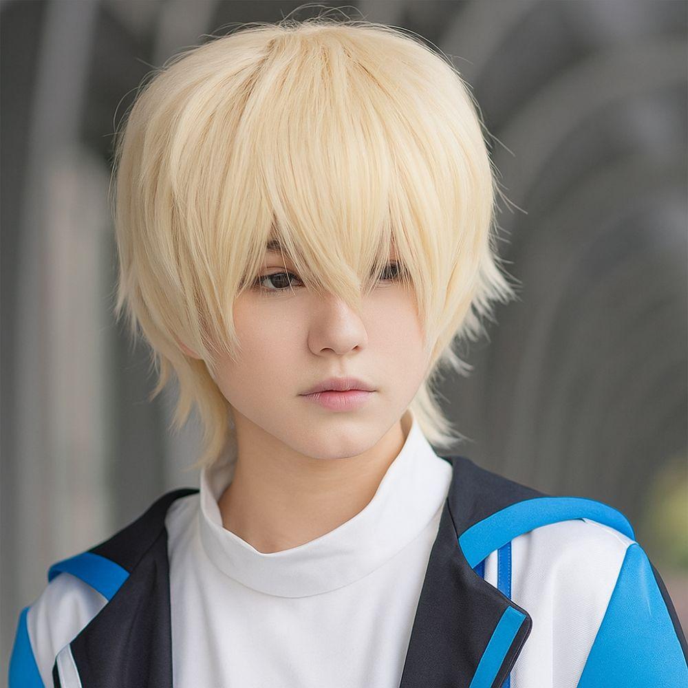 Synthetic Short Straight Hair Heat Resistance Male Layered Wigs Full Head Anime Cosplay Wigs  Boy
