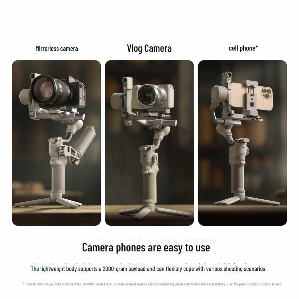 Легкий 3-осевой стабилизатор для смартфона DJI RS 4 Mini с функцией интеллектуального отслеживания