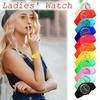 Женские наручные часы с однотонным узором, часы с силиконовым ремешком, модные женские часы, повседневные
