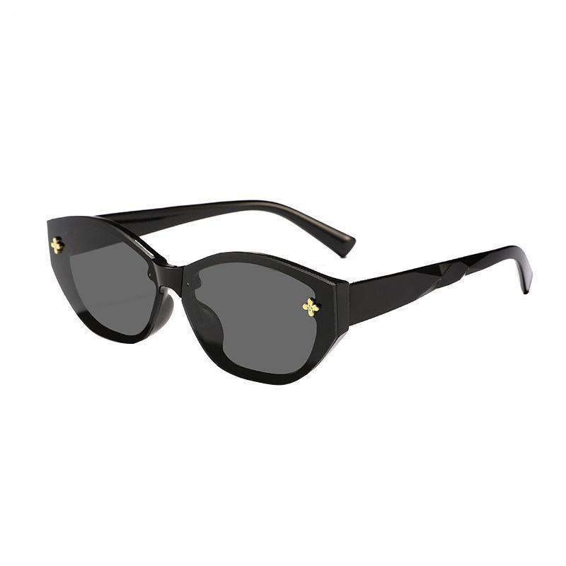 Internet celebrity sunscreen sunglasses advanced sense ins cat eye round face thin sunglasses concave shape UV protection I