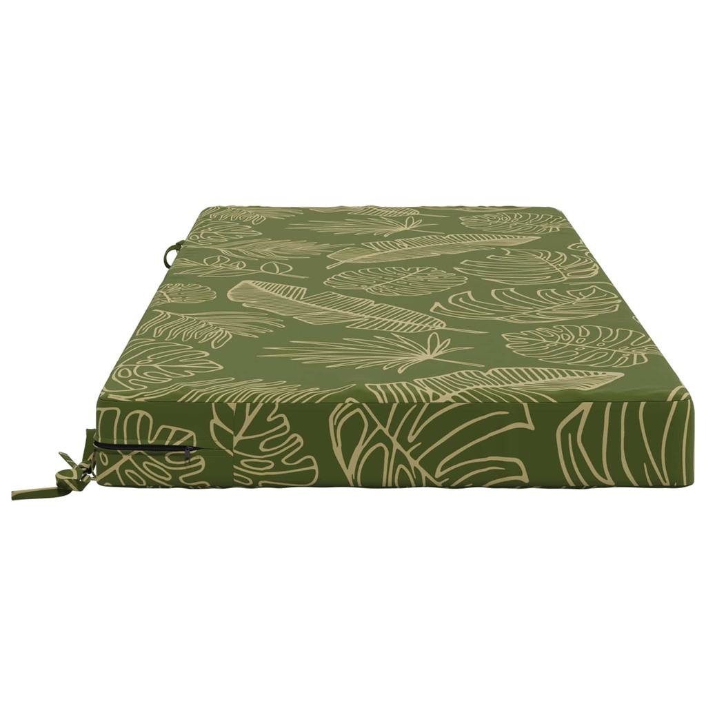 Seat Cushion SOEST 100percent Polyester Leaf Design 120 x 60 x 10 cm