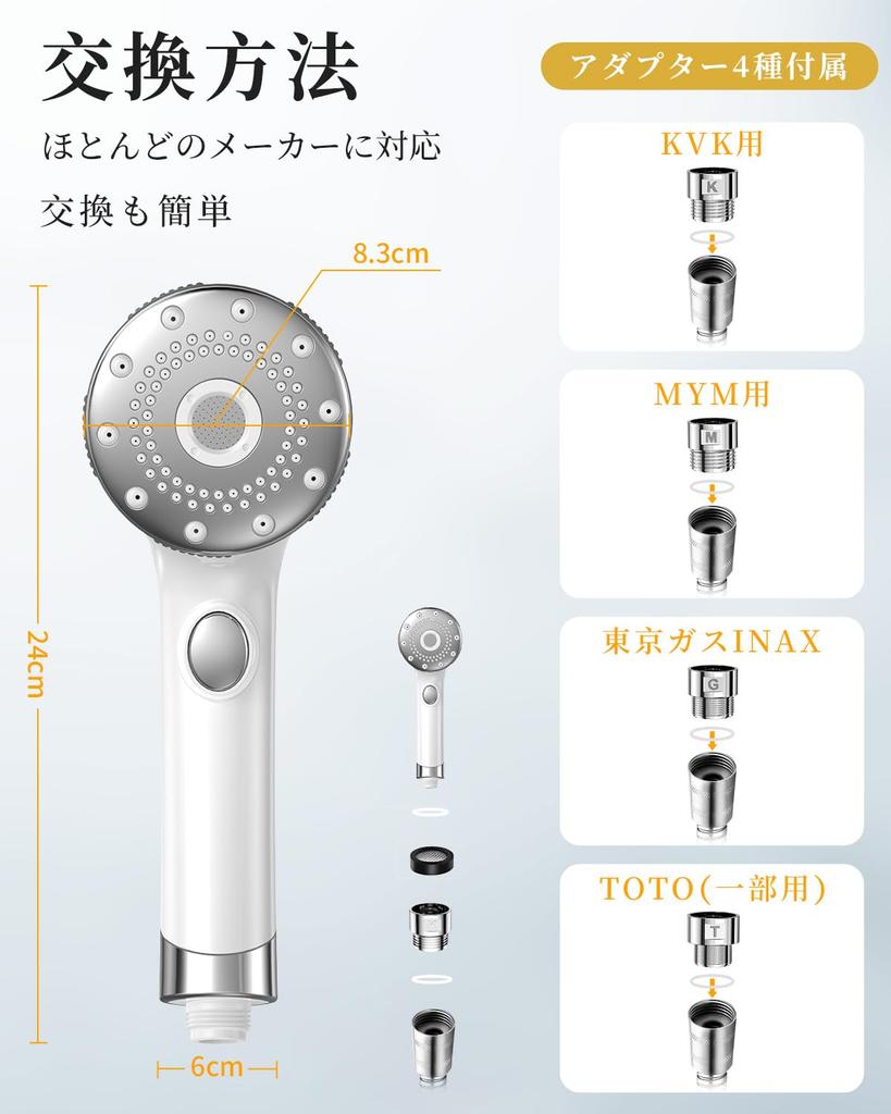 Bubble Shower Head Skin SPA with Bubbles and Shower Water Flow Water Stop At Water High Pore Dirt Heat Nano Bubble Shower Gentle On the Skin Beautiful