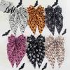 Comfortable Spring Clip Hairpin Halloween Bow Hair Clips for Women Pumpkin Skeleton Ghost Hand Printed Fabric Barrettes Cute Horror Accessories