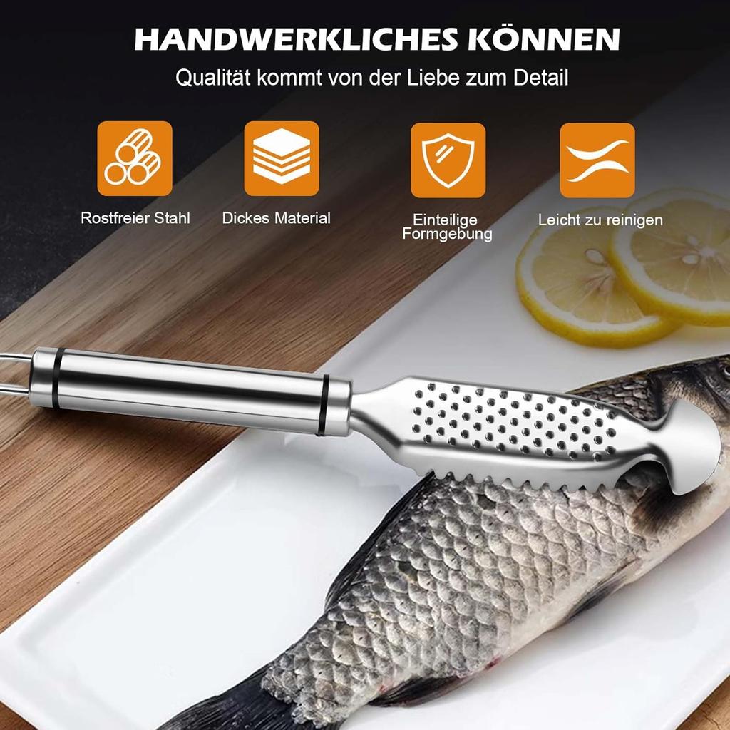 Stainless Steel Fish Scale Scraper 25x6cm Practical Kitchen Tool Corrosion Resistant Fish Descaler Efficient Scaling Kitchen Essential